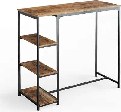 Produktbild von Vicco Bartisch Fyrk, 120 x 50 cm mit Regalen, Eiche rustikal/Schwarz