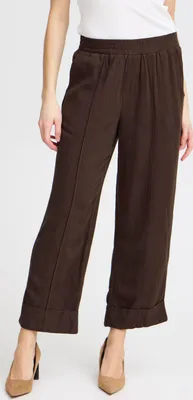 Image de Pantalon pour femme Fransa FRATEL en lin mélangé, avec poches, coupe ample
