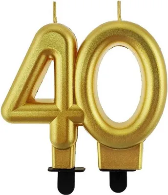 Image de Bougie pour le gâteau du 40e anniversaire, chiffre "40"