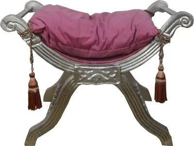 Produktbild von Casa Padrino Barock Sitzhocker - Kreuzhocker Rosa / Silber - Möbel