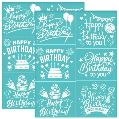Productafbeelding van Set van 2 Zelfklevende Schablonen voor Verjaardagsthema 22x28 cm