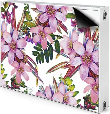 Produktbild von Magnet Verkleidung Abdeckung Heizkörperabdeckung Heizkörperabdeckung 110x60 cm  - Pinke Blumen