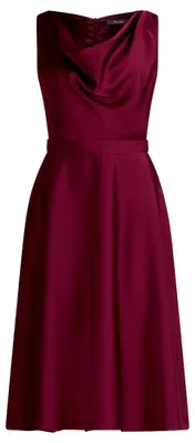 Produktbild von Vera Mont Damen Cocktailkleid mit Wasserfallausschnitt 46, Deep Wine