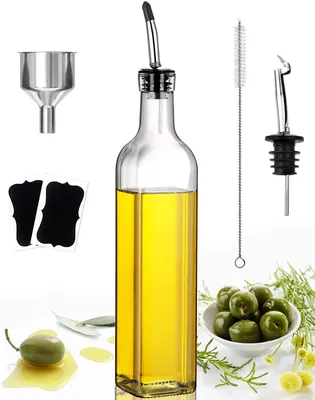 Produktbild von Ölflasche, 500ML Essig und Ölspender Set, Ölflasche mit Ausgießer, Olivenöl Flasche für Küche und BBQ