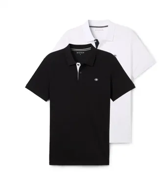 Produktbild von Tom Tailor Herren Doppelpack Poloshirt Basic mit Logo Print,20000 - White, XXXL