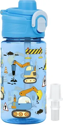 Zdjęcie produktu dla Butelka dla dzieci z rurką do picia, pojemność 380 ml, szczelna, wolna od BPA, idealna do szkoły i na zajęcia sportowe