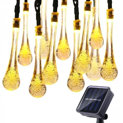 Produktbild von MasterLED Solar-Lichterkette außen 40 LED 7,85 m Tropfen warmweiß 3000 K IP44