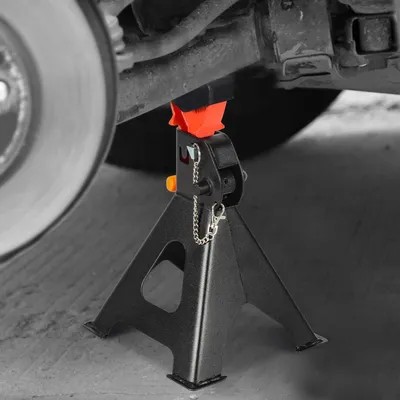 Productafbeelding van In hoogte verstelbare onderstelbokken, draagvermogen 3 T, 285-430 mm, met beveiliging en antislipvoorziening, voor auto's, caravans en campers, 4 paar