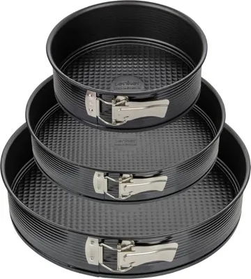 Zdjęcie produktu dla Zestaw 3 okrągłych tortownic - ZENKER - Black Metallic - 20, 24 i 28 cm