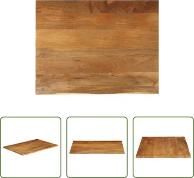 Produktbild von The Living Store Tischplatte mit Baumkante 100x80x2,5 cm Massivholz Mango
