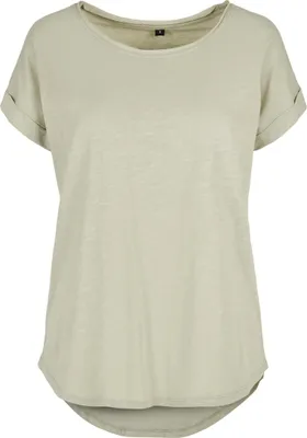 Produktbild von Build Your Brand BY036 | Damen Long Slub Tee / Hinten extra lang geschnitten - Farbe: Soft Salvia - Größe: XXL