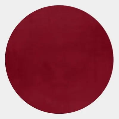 Zdjęcie produktu dla Ayyildiz | Okrągły Dywan Pluszowy Pouffy - 120 cm x 120 cm - Czerwony - Miękki i Przytulny