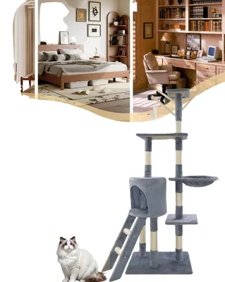 Obrázek produktu pro Kočičí strom, víceúrovňový design, škrabadlo, výška 140 cm