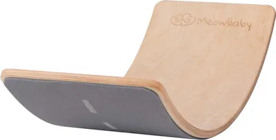 Obrázok produktu pre MeowBaby® drevená balančná doska pre deti Montessori Balance Board 80x30cm s plsťou prírodná s plsťou šedá Diaľnica