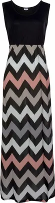 Produktbild von LASCANA Maxikleid mit Zick-zack-Druck, figurbetont schwarz-rose-creme-taupe Größe 34