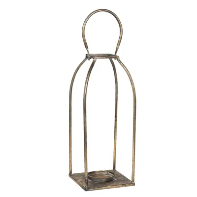 Produktbild von Clayre & Eef Windlicht 6Y3890 15*15*38 cm - Kupferfarbig Metall