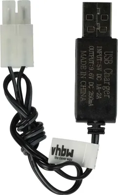 Produktbild von vhbw USB-Ladekabel für RC-Akkus mit Tamiya-Anschluss, RC-Modellbau Akkupacks - 60 cm 9,6 V