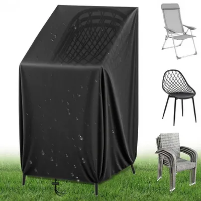 Image de Housse de protection pour chaise de jardin, en Oxford 210D, résistante aux intempéries et aux UV
