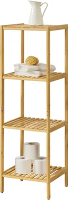 Produktbild von Stojaci regál "Lierne" kúpeľňový regál so 4 policami 110 x 33 x 33 cm prírodný bambus