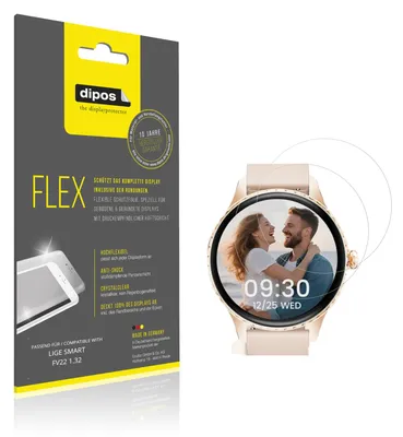Produktbild von 2x Schutzfolie für LIGE SMART FV22 1.32 Folie, 100% Displayabdeckung, dipos Flex