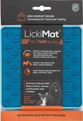 Produktbild von LickiMat Mini Buddy Tuff Leckmatte Hund 15 x 15 cm türkis, Farbe:türkis