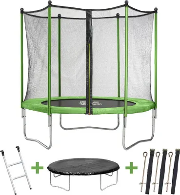 Produktbild von Trampolin "Yoopi" - Ø 1,8 m - mit Netz + Leiter + Abdeckung + Befestigungsset