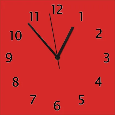 Produktbild von Wallario Design Wanduhr Rot aus Echtglas, Größe 30 x 30 cm