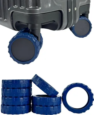 Produktbild von Silikon-Schutzhüllen für Doppelrollen von BERTOO-Koffer - 8 Stück blau