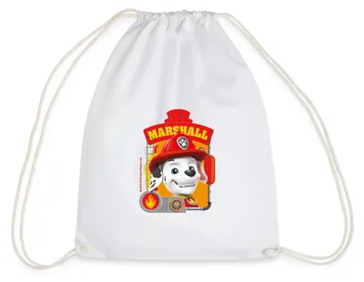 Produktbild von Spreadshirt Paw Patrol Marshall Charakterdesign Turnbeutel, One size, Weiß