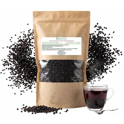 Produktbild von Getrocknete Holunderbeeren 500g - Ungeschwefelt - Ohne Zucker - Vegan
