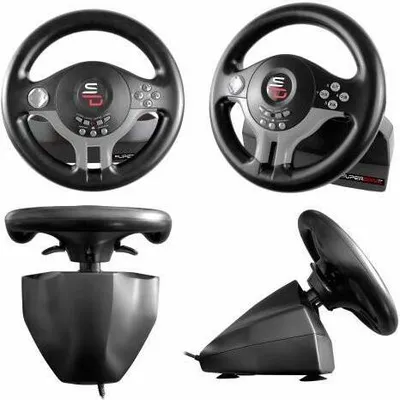 Produktbild von Subsonic SV200 Schwarz, Grau USB Lenkrad + Pedale Nintendo Switch, PC, PlayStation 4, Xbox  SUBSONIC Produktfarbe: Schwarz, Grau, Gerätetyp: Lenkrad + Pedale, Übertragungstechnik: Verkabelt, Stromversorgung: Kabel, Geräteschnittstelle: USB