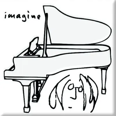 Produktbild von John Lennon Imagine Black On White Magnet