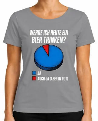 Imagen del producto de ¿Hoy tomaré una cerveza? Sí, qué divertido. Camiseta para mujer, gris, talla XL