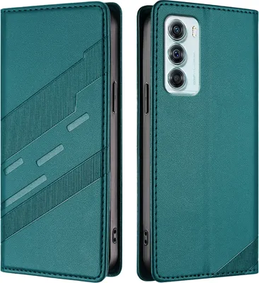 Produktbild von Hülle für Motorola Edge S30/Moto G200 5G, Kunstleder Brieftaschen Handyhülle mit Kartenfach und Standfunktion Grün