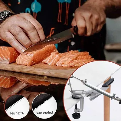 Produktbild von Famanu Messerschleifer 360° Drehung - 4 Schleifsteine und 3 Diamantschleifsteine