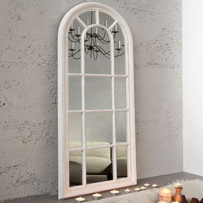 riess-ambiente Vintage Wandspiegel CASTILLO 140cm weiß creme Rundbogen Shabby Chic Design Landhausstil Spiegel Dekoration