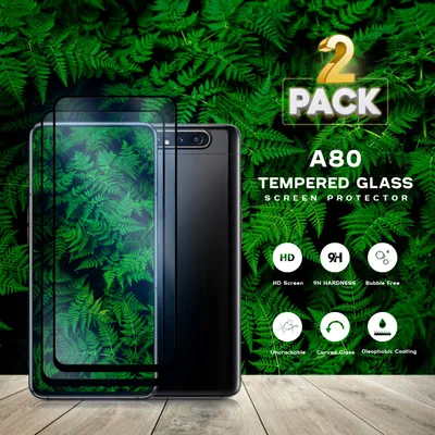 Zdjęcie produktu dla 2-pak Samsung Galaxy A80 - Szkło hartowane 9H - Wysokiej jakości osłona ekranu 3D