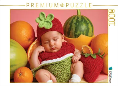 Produktbild von CALVENDO Puzzle Süßes Erdbeerbaby | 1000 Teile Lege-Größe 64x48cm Foto-Puzzle für glückliche Stunden