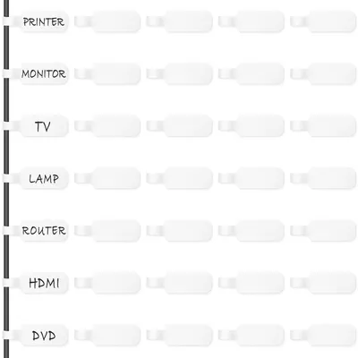 Productafbeelding van Kabeletiketten Kabelstickers Kabellabels - Herbruikbaar - 35 stuks - Wit