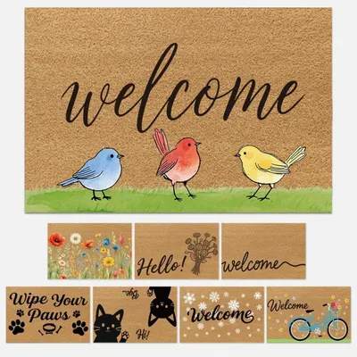 Produktbild von Fußmatte Rechteckig mit Vogelaufdruck 43x76 cm Polypropylen für Innen & Außen