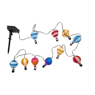 Produktbild von Solar Outdoor Lichterkette Heißluftballon mit 10 LED 400 cm Warmweiß mit Flackereffekt Wetterfest IP44