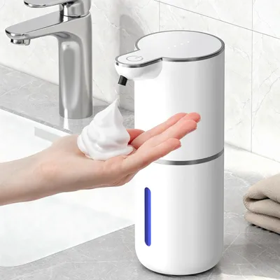 Produktbild von Automatischer Seifenspender, 380 ml, elektrisch, zur Wandmontage, berührungsloser Seifenspender mit Sensor, USB-aufladbar, IPX5 wasserdicht, Schaumseifenspender für Bad und Küche