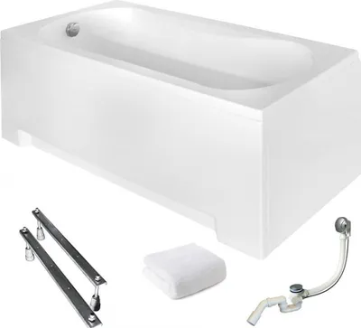 Produktbild von Aqua For You | Besco Aria Badewanne - 160x70 Cm - Acryl - Mit Verkleidung - Inklusive Füße Und Syphon