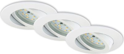 Briloner 3er Set LED Einbauleuchten Attach weiß Ø 8,2 cm dimmbar