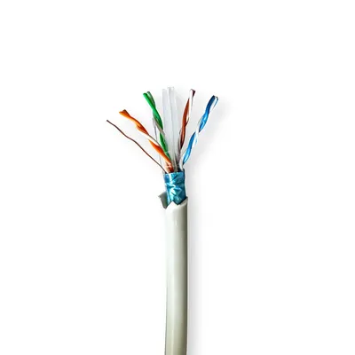 Produktbild von Nedis CAT6 Netzwerkkabel Rolle - Solid - F/UTP - Reines Kupfer - 100 m - Innen - Rund - LSZH - Grau - Pull Box - ausziehbar