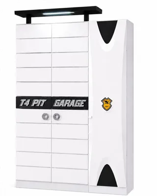 Productafbeelding van Kledingkast, kinderkamer, garage, design, wit, zwart, hout