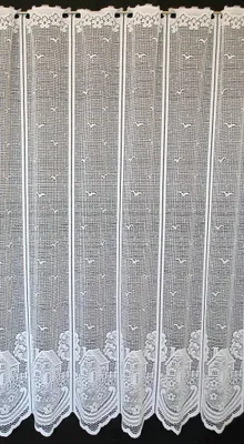 Produktbild von Gardinen Kranzusch Scheibengardine Häuser 120x221 cm H/B Weiß Bistrogardine Vorhang Küche 1er Pack