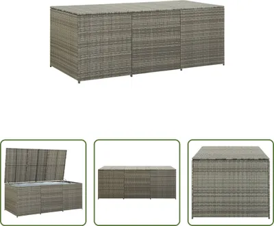 Immagine prodotto di The Living Store Gartenbox Poly Rattan 180x90x70 cm Grau