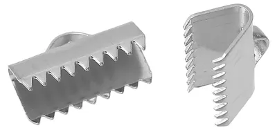 4 Edelstahl Bandklemmen 13x8mm Klemmbleche Endkappe Endstück