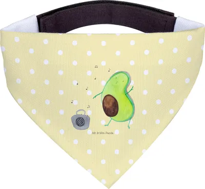 Produktbild von Mr. & Mrs. Panda Halstuch Hund Avocado Tanzen - Gelb Pastell - Geschenk, Singen, Fröhlich, Musik, Tuch, Hunde-Bandana, Hundehalstuch, Für Hunde, Party